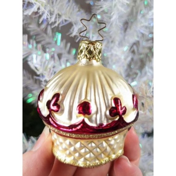 Vintage Inge Glas Cupcake Retired Old World Christmas - Picture 2 of 5